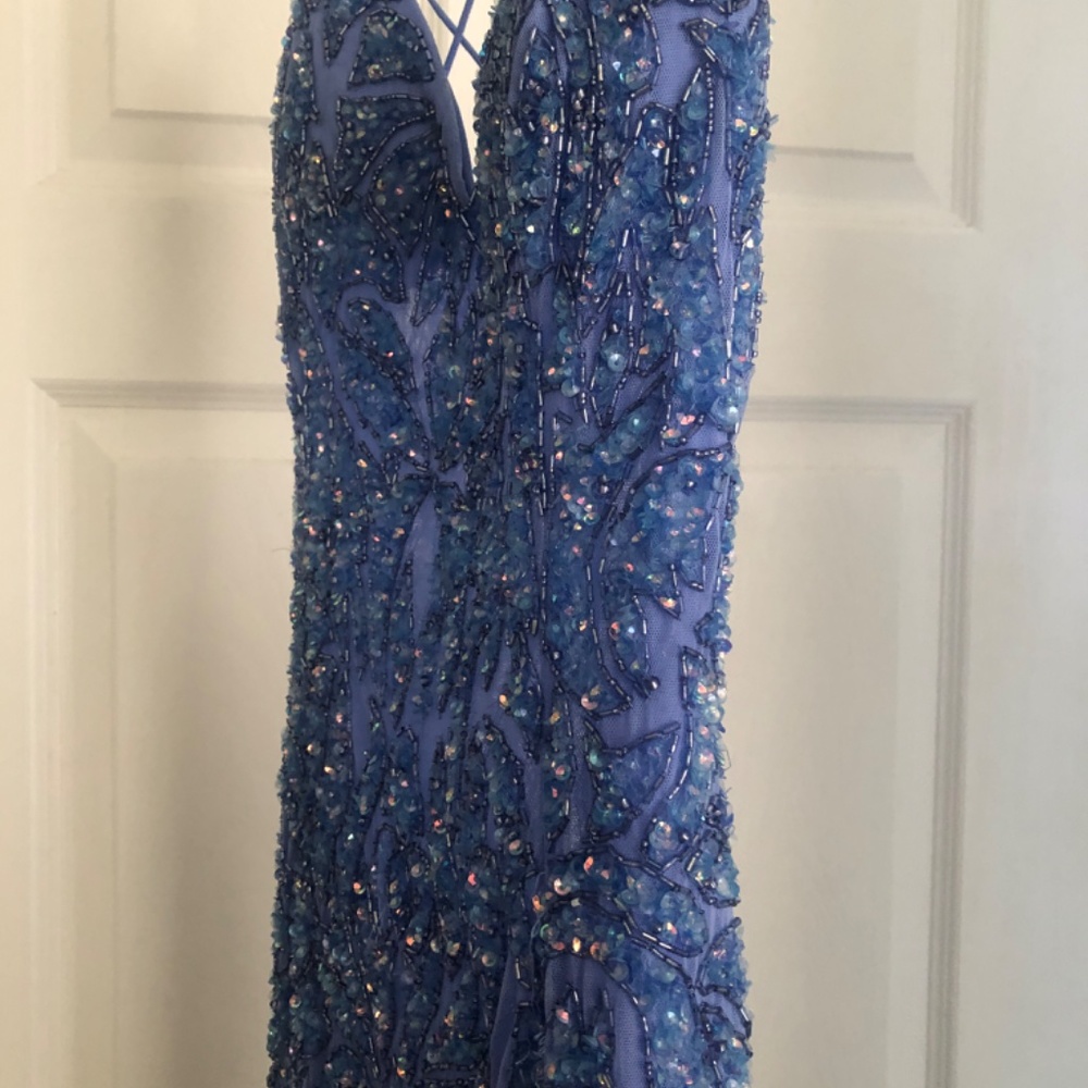 Sherri Hill Purple Beaded Prom Dress - Picture 5 of 5